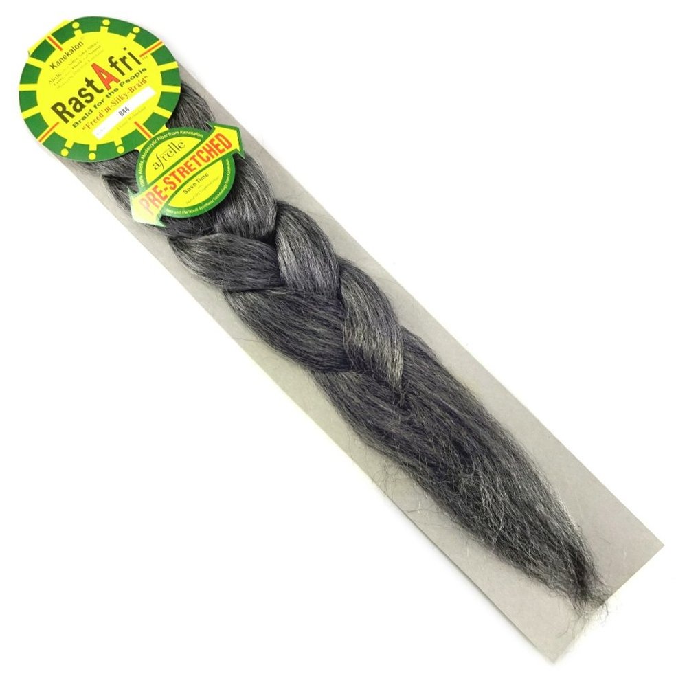 RastAfri Pre-Stretched Freed'm Silky Braid, B44 Gunmetal